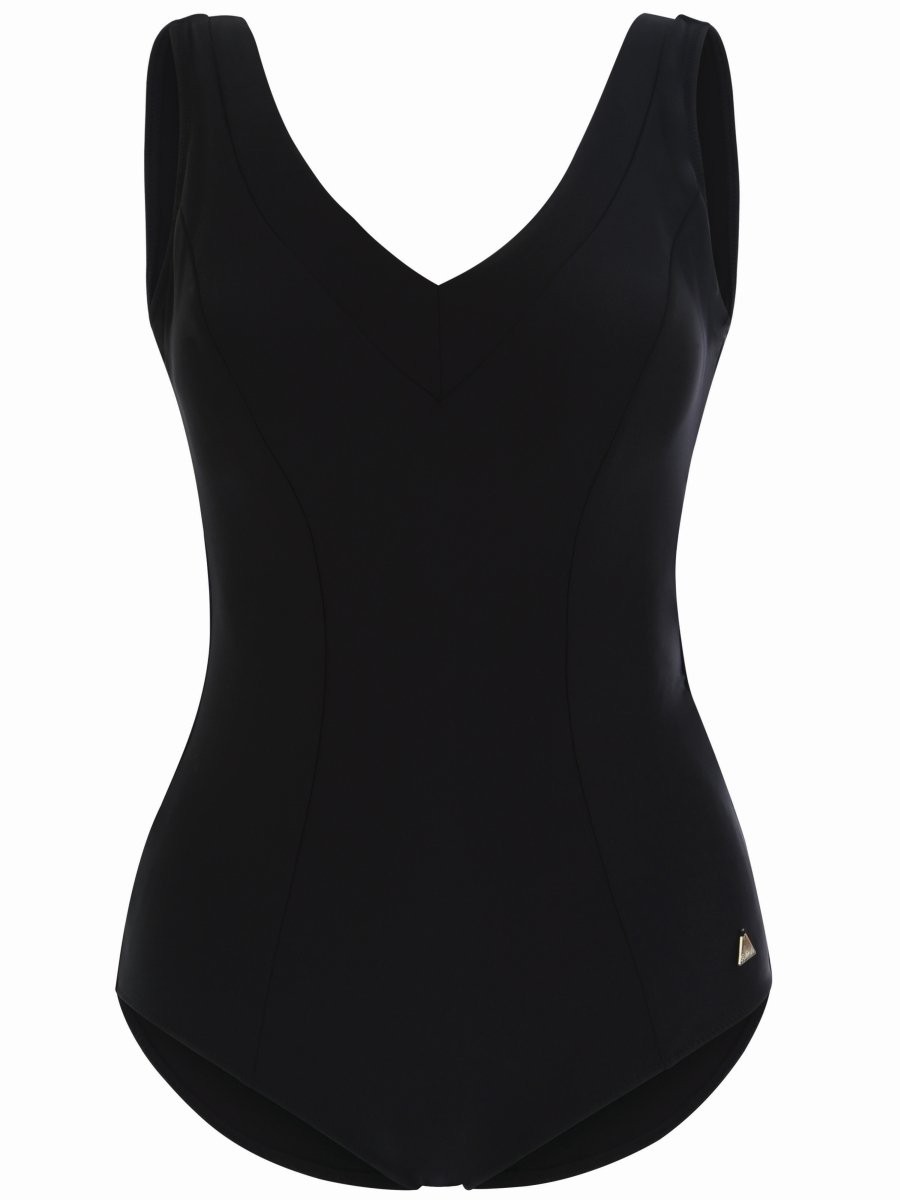 Felina Badeanzug mit Schale V-Ausschnitt 5202201 Basic Line solid black