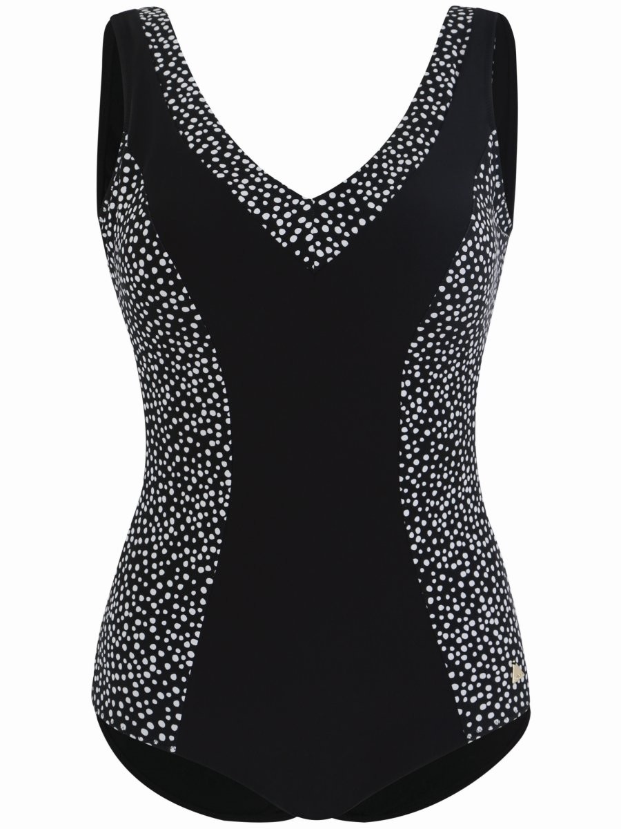 Felina Badeanzug mit Schale V-Ausschnitt 5202287 Lucky Dots black'n dots
