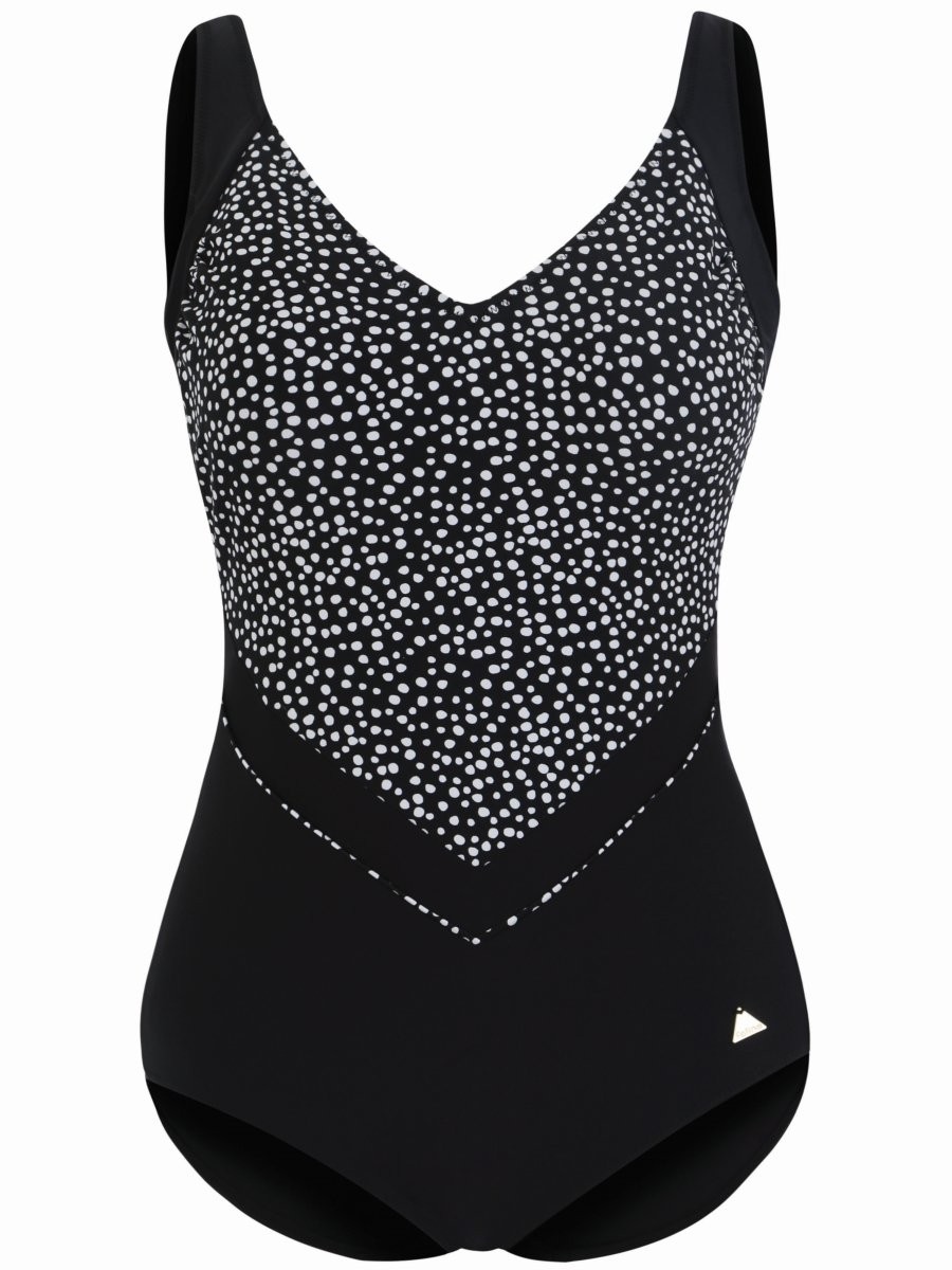 Felina Badeanzug mit Schale V-Ausschnitt 5209287 Lucky Dots black'n dots
